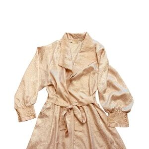 Vintage Pale Pink Victoria Secret Brocade Long Robe M